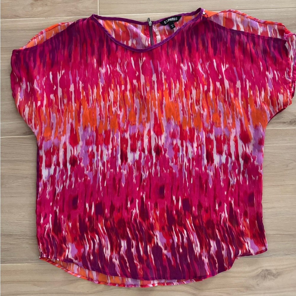 Express Cold Shoulder Sheer Top